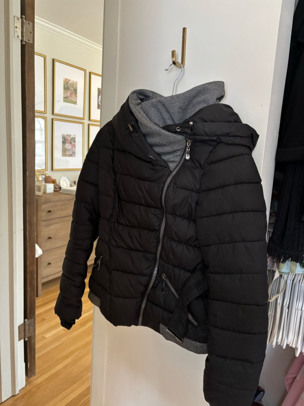 Women’s Black Puffer Jacket with Hood